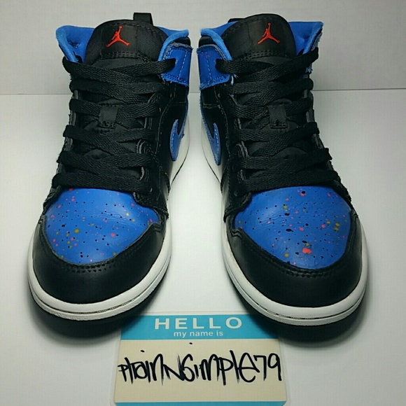air jordan 1 royal blue splatter